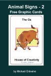 Animal signs card with an ox illustration.