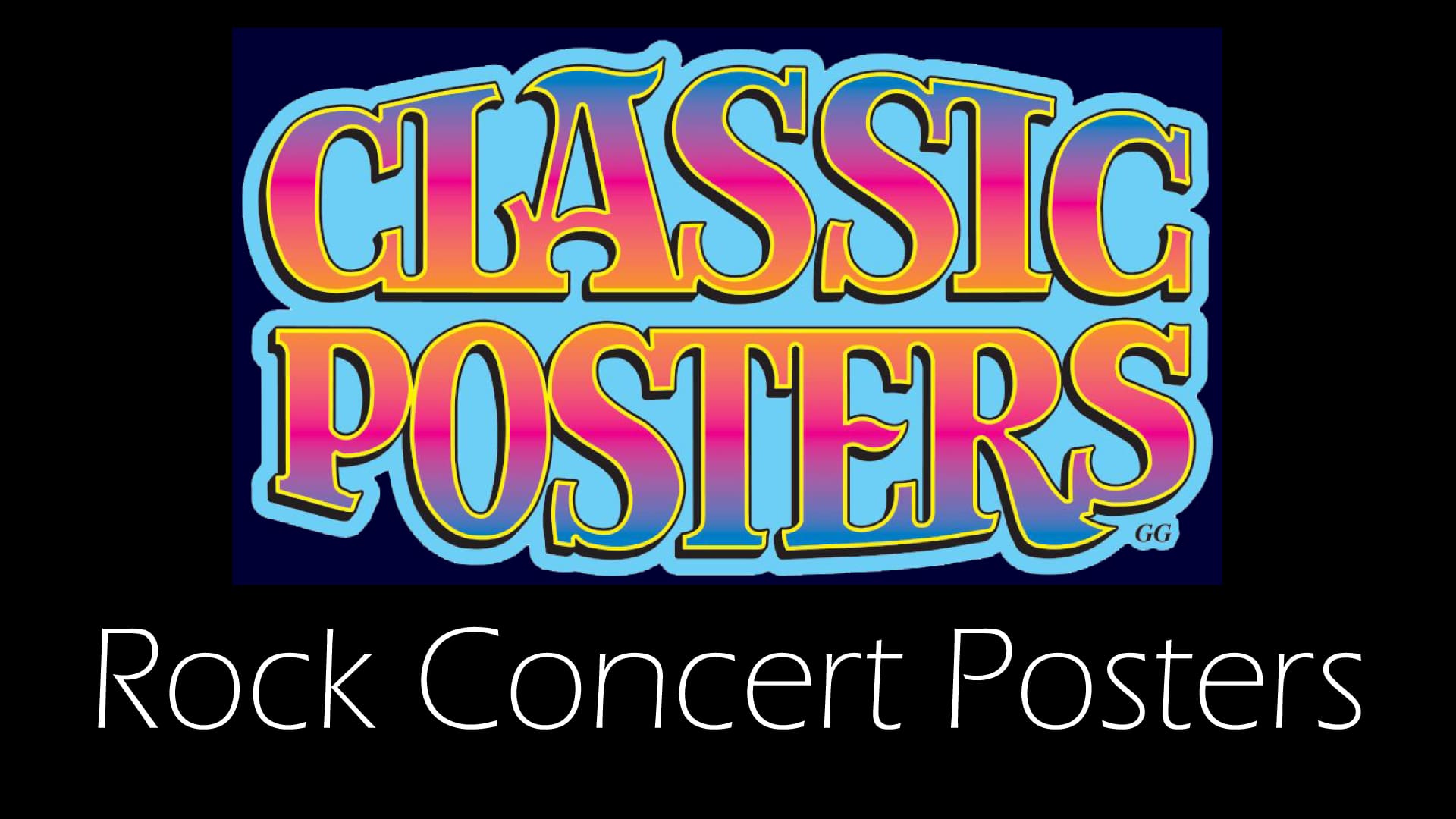 Colorful retro text reading 'Classic Posters' on a black background.