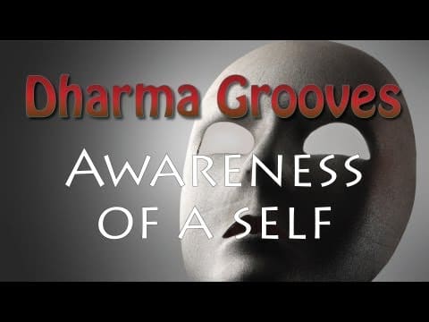 Dharma Grooves text with mask background.