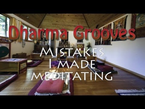 Meditation room with text overlay.