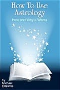 Astrology book with stars emerging, blue cover.