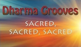 Dharma Grooves text over colorful background.