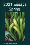 Book cover with green leaves, '2021 Essays Spring'
