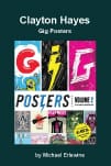 Colorful gig posters collage on book cover