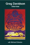 Psychedelic orange and purple book cover illustration
