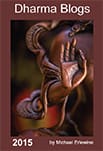 Dharma Blogs cover with ornate hand sculpture