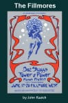 Psychedelic concert poster with blue abstract figure