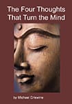 Book cover with Buddha face and title