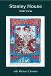 Vintage psychedelic book cover with two faces