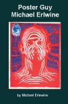 Red abstract face illustration on blue book cover