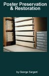 Open drawers containing rolled posters