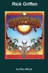 Psychedelic book cover with skulls and sun