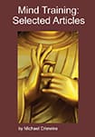 Mind training book cover with Buddha statue