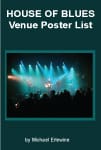 Crowd facing illuminated blue stage