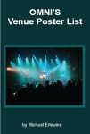 Concert stage with blue spotlights and crowd