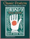 Green vintage poster showing white hand, red circle