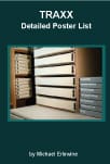 Book cover: TRAXX poster list, storage drawers